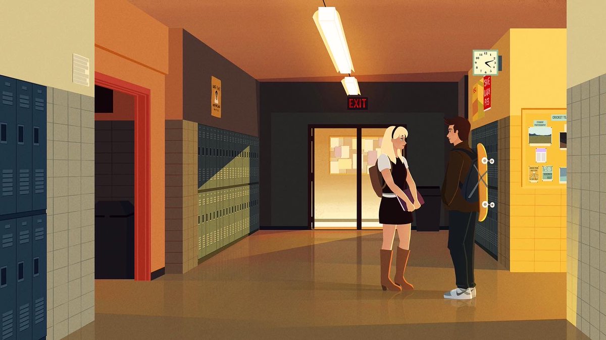 Some background practise with Peter and Gwen circa the amazing spiderman 2012  🥹  #backgroundart #spiderman
