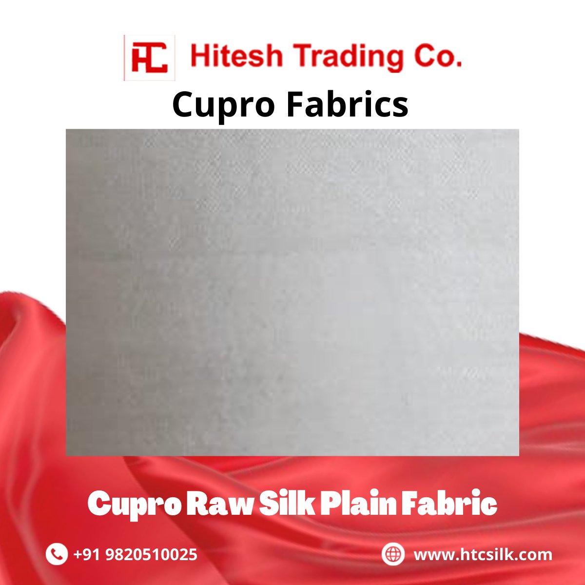 HiteshTrading's tweet photo. Find the best quality, 100% pure Cupro Raw Silk Plain Fabric only at HTC Silk, the premium wholesale importer of fabrics in India. Visit our website now! 

#HiteshTradingCompany #CuproRawSilkPlainFabric
#FabricSilk https://t.co/Yd4MxqOCPi