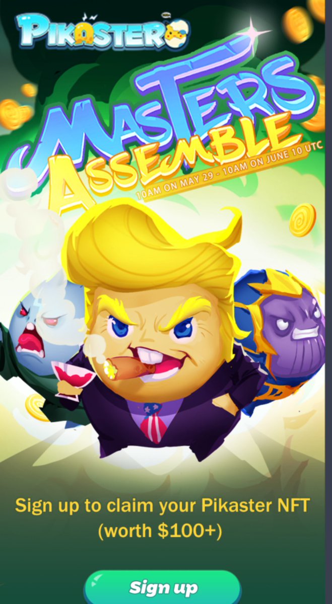 FREE NFT $100 GUYS
Next axie 
GRAB this guys  LAUNCHING

REGISTER HERE FOR FREE
👇👇

marketplace.pikaster.com/invite?referre…