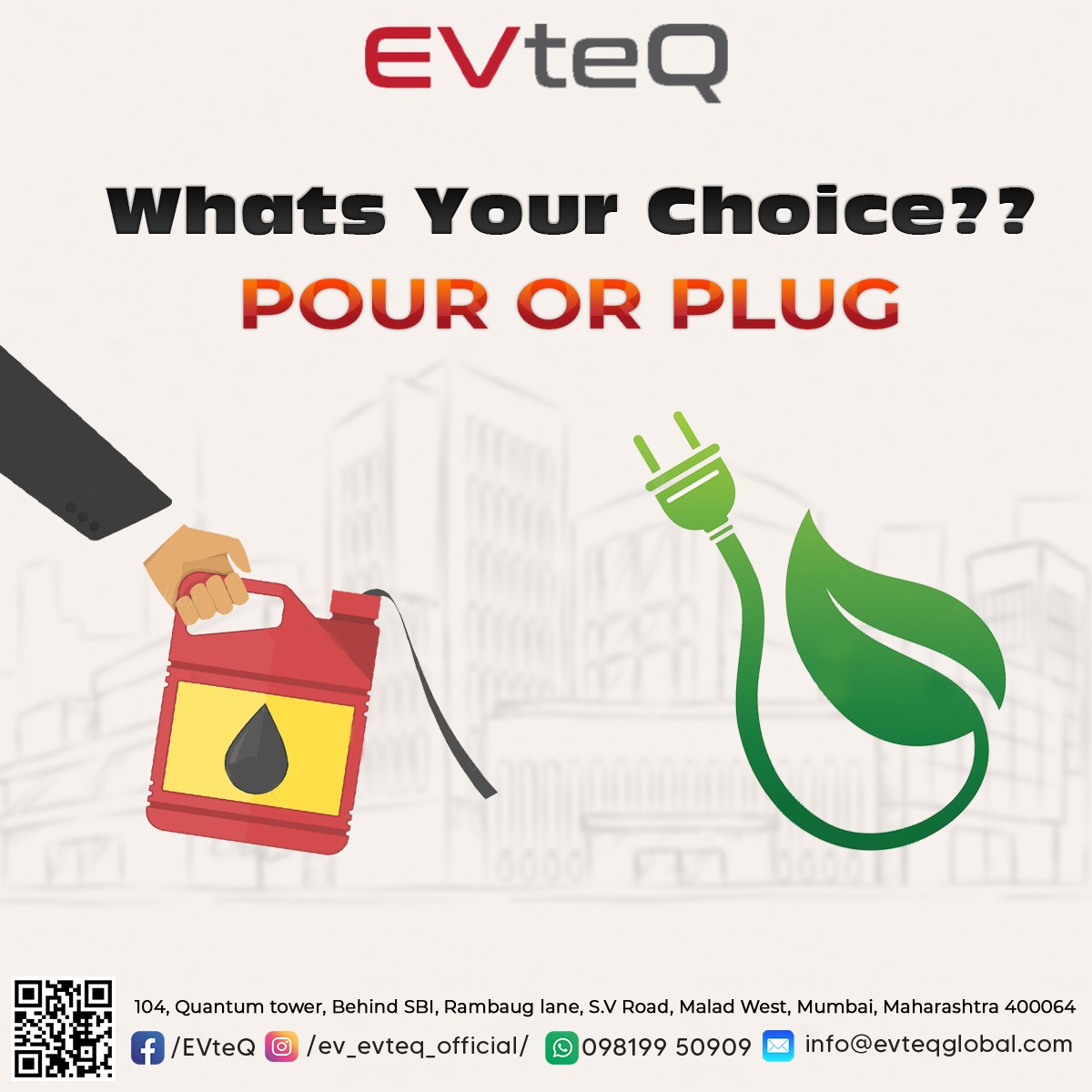 EVteQ's tweet image. #EVteQ What's Your Choice ? 
Pour or Plug @ev_evteq_official
-𝗙𝗼𝗿 𝗺𝗼𝗿𝗲 𝗱𝗲𝘁𝗮𝗶𝗹𝘀 -
Call us on - 09004668397
#evteqglobal #Homeinstallation #parkinglot #shoppingmalls #workplace #Corporateoffice #ownchargingstation #commercialchargingstation #eletricvehiclecharger