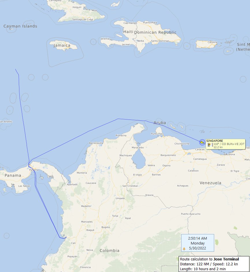 FlconEYES's tweet photo. ⚓️#SINGAPORE #IMO9255050 9255050
General Cargo Ship
El que carga #Niquel de #Moa a #Vancouver para #Sherrit, ahora en la ruta: 
#PanamaCanal- #JoseTerminal https://t.co/CQyeBIpWB3