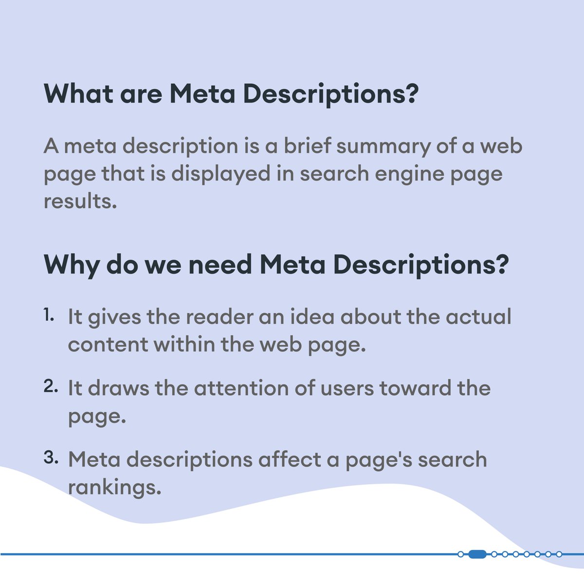 A Meta Description encompasses your entire webpage in a few sentences. Check out this thread to understand what Meta Descriptions are, and how you can write the best ones! 💯

#metadescription #content #SEO #Copywriter #ContentWriting #Tips #Instoried