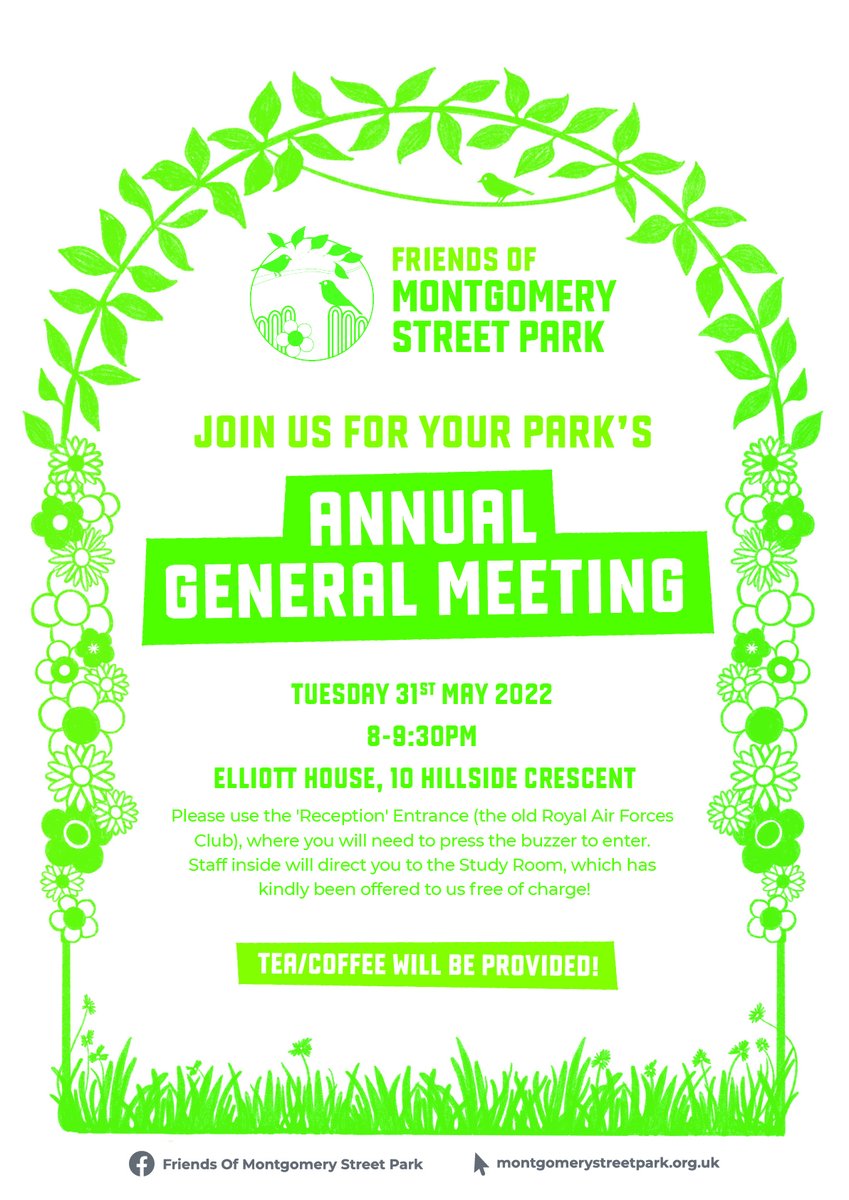 Fo_MSP's tweet photo. Reminder! Tomorrow is FoMSP's Annual General Meeting on Tues 31 May 8pm at Elliott House, 10 Hillside Crescent. 
If you would like to get involved in the group, please join us! https://t.co/5pryXSU1So