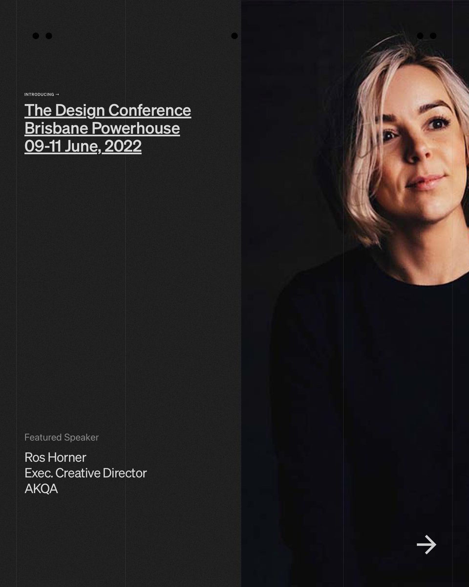 Roshorner's tweet image. I’ll be speaking at TDC next week on the subject of fear, and doing ‘the work of your career’. What a line up 🤩