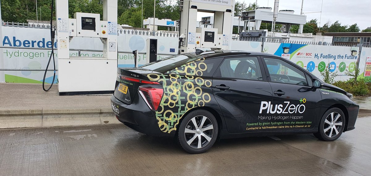 Filling up <a href="/PlusZeroEnergy/">PlusZero +0</a>'s <a href="/ToyotaUK/">ToyotaUK</a> #MIRAE with H2 at Aberdeen Hydrogen Centre on way to #hydrogen <a href="/HIEScotland/">HIE</a> conference in Inverness.  £30/kg was a shock ! 3x more expensive than last time 😞