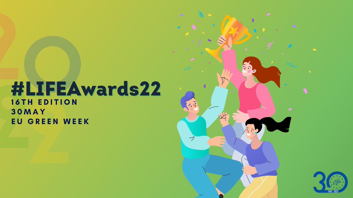 It's now or...never!

Last hours ⏳ to submit your vote for the #LIFEAwards22 Citizens' Prize 🏆

Chose among the 12 finalists and join us at ⏰16:00 CEST to see who's the winner of the coveted award.

👉 lifeawards.eu

#LIFEis30 #EUGreenWeek