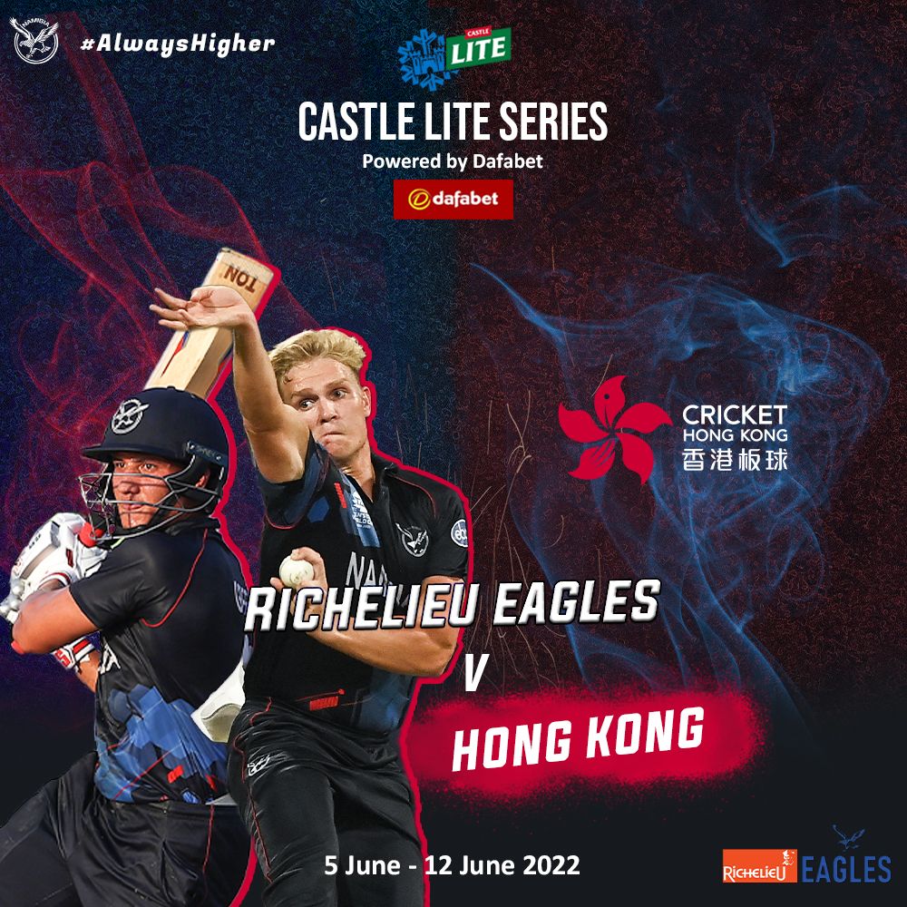 Castle Lite Series 🏏🇳🇦

Richelieu Eagles take on Hong Kong in 50 Over games starting on Sunday, 5th June - 12th June at United field. #RichelieuEagles #AlwaysHigher #EaglesPride
