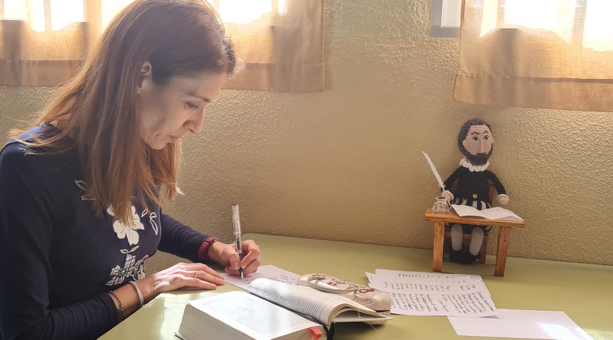 dulaci's tweet photo. Vamos creciendo #EntornoalaLengua
Escribimos el Quijote con pluma y tinta 
Nuestra última actividad #EscribirQuijote la hemos realizado en colegio Santa Bárbara de Villacañas. Gracias. #steam #steampya https://t.co/mu9Bym7aXp