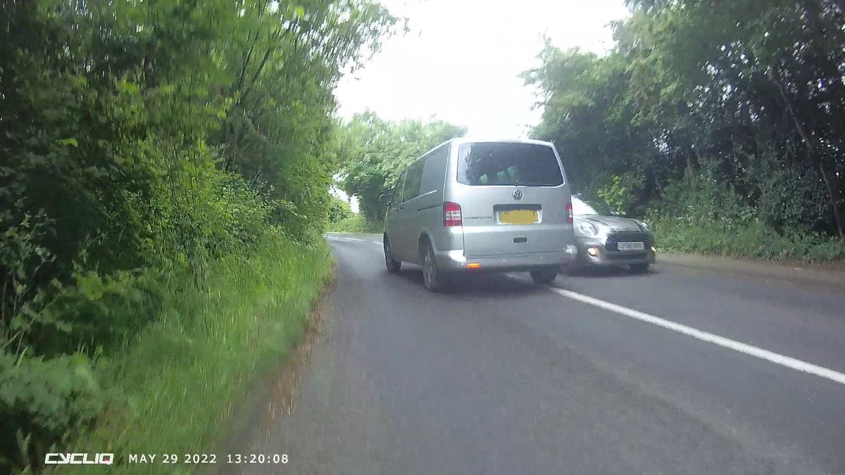 Just two examples of terrible driving, pointless reporting to <a href="/kent_police/">Kent Police (UK)</a> though as nothing is ever done. Overtake on solid white lines, closer than the recommended 1.5m, and an overtake on an uphill bend, forcing the car to brake and swerve left.