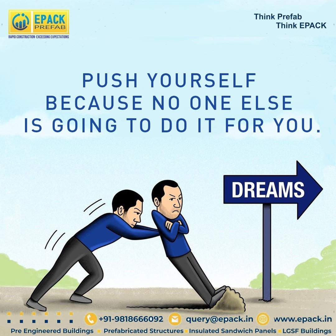 EPACKPrefab's tweet photo. #mondaymotivation
Push yourself because no one else is going to do it for you.
#monday #motivation #motivationalquotes #epackprefab #thinkprefab #thinkepack #construction #prengineeredbuilding #manufacturer #noida #turnkeysolution #building #makeinindia #vocalforlocal https://t.co/qxqJAC5Cut