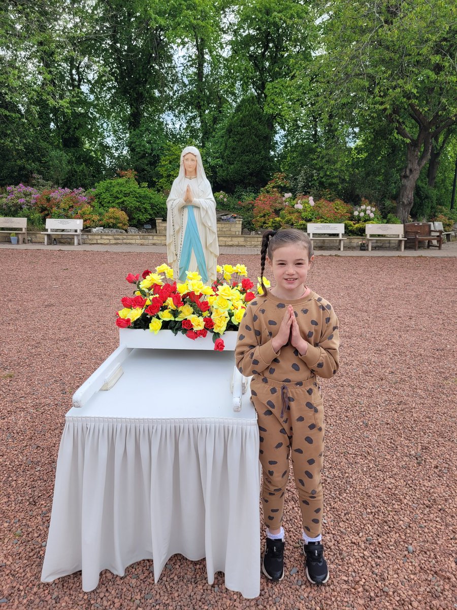 MissTK1888's tweet photo. Aoife with her family went to Carfin on Sunday to celebrate 100years of the Legion of Mary. While there we attended a special Mass in the church and saw lots of interesting things @stjohnsERC https://t.co/aYWCml4dam