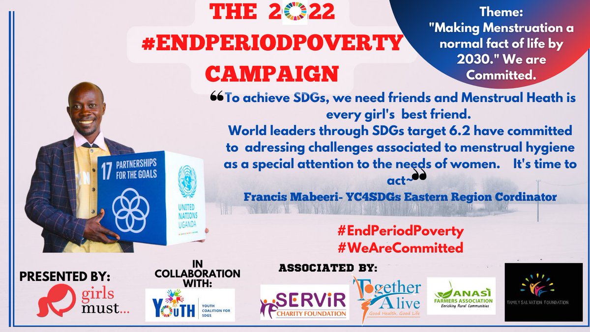 ug_girls's tweet photo. To achieve SDGs we need friends and Menstrual Health is every girl and woman's best friend.~ Francis Mabeeri as he highlights the importance of partnerships in promoting Menstrual Health. 

#EndPeriodPoverty
#WeAreCommitted https://t.co/7y1QQeKD1g