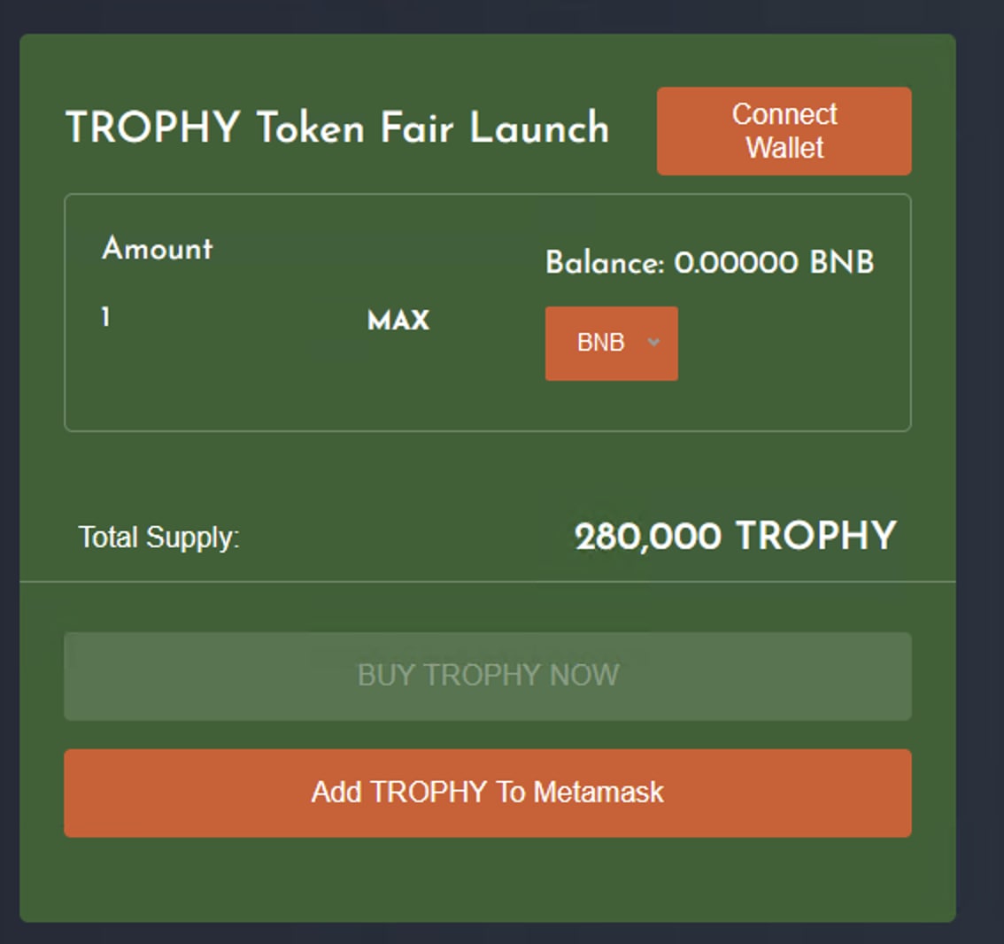 trophy_app's tweet image. Buy Trophy @ 0.0% TAX Free and avoid 13% Tax on pancakeswap through our new updated Buy Website 
 buy.trphy.io
Buy with BNB, ETH, BUSD, WBNB
#gem #cryptocurrency #Crypto #BNB #ETH #BSC #Trophy #crypto