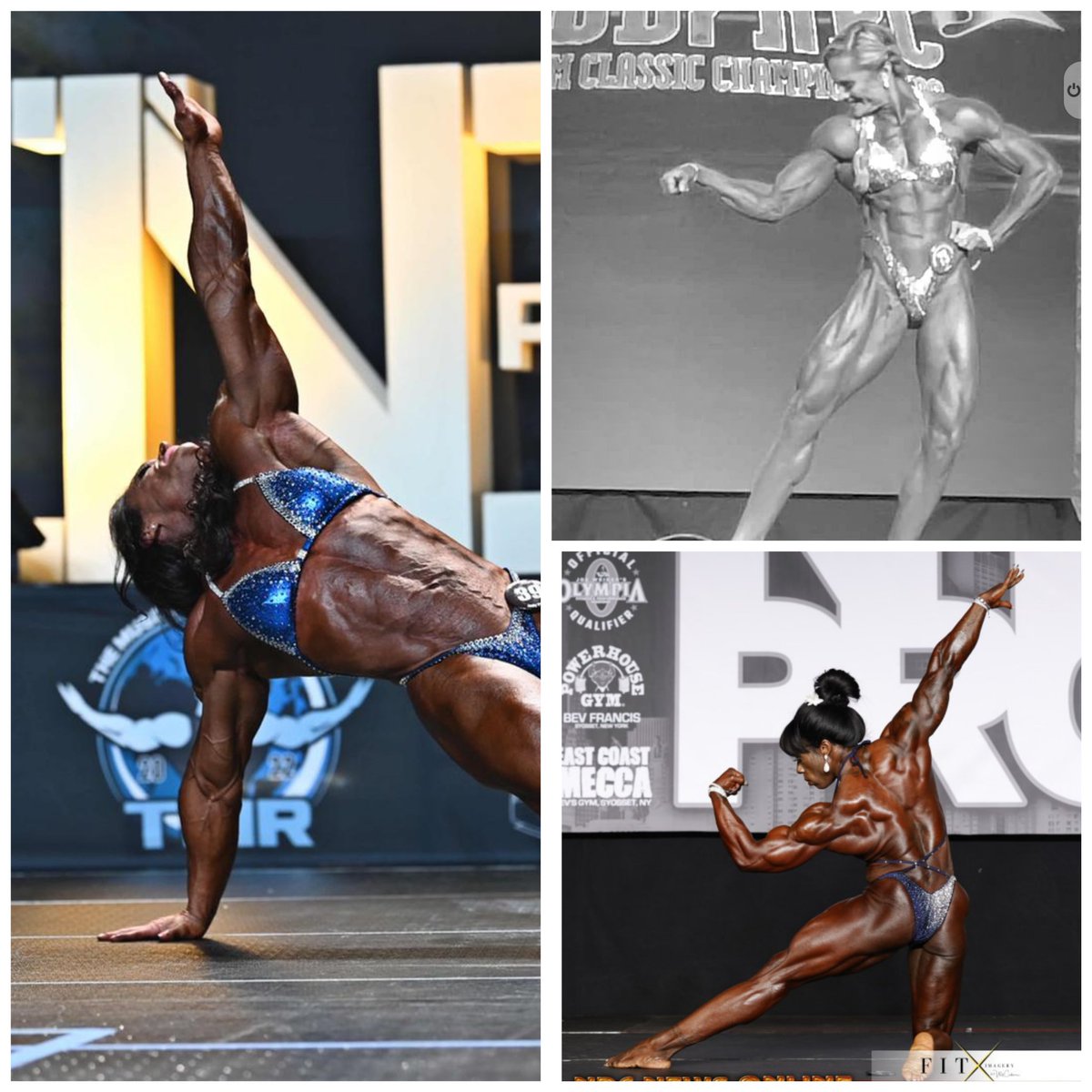 bleckrocks's tweet photo. Women's IFBB bodybuilding and physique. My posing clients. @SalibDonna WP jennifer Faccinito and WBB keisha Oliver. #posingart #theartofbodybuilding #posingcoach #womenwholift #musclebabes #buffbeauties #Bleckscorner https://t.co/9n6Cfla0Vd