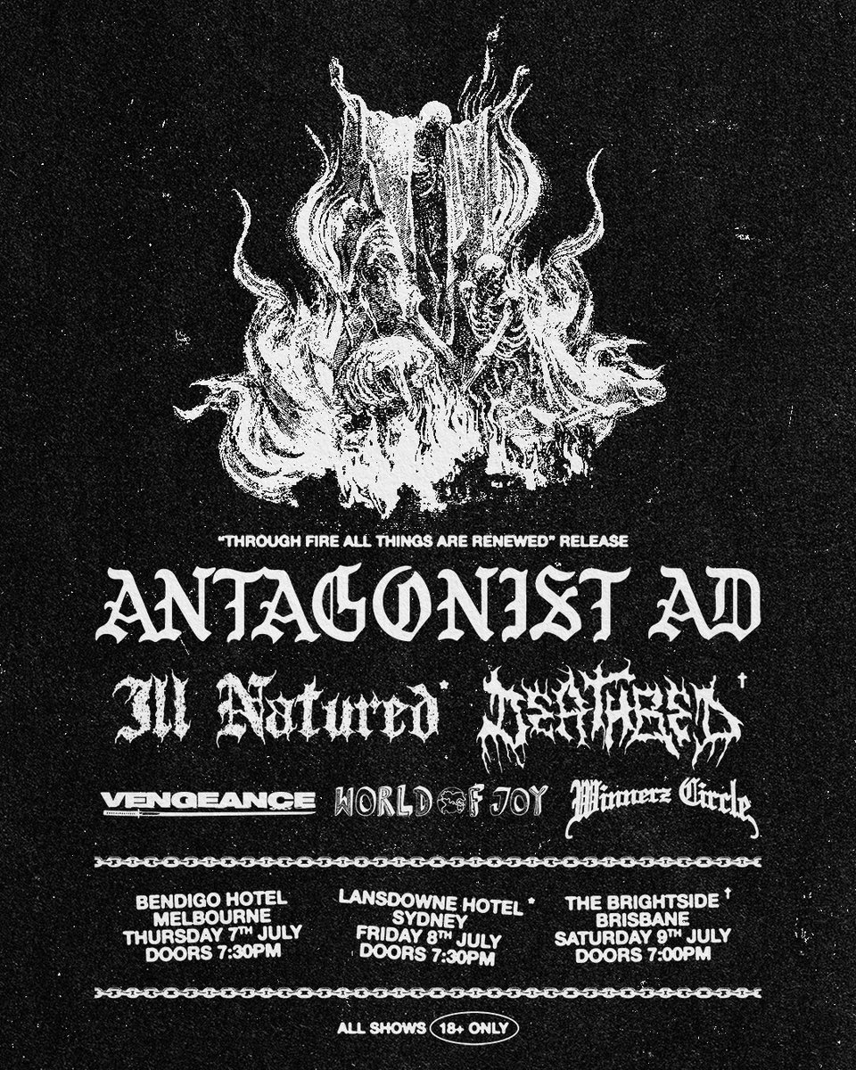 Through Fire All Things Are Renewed Australian album release shows - tickets on sale now! destroyalllines.lnk.to/22AAD