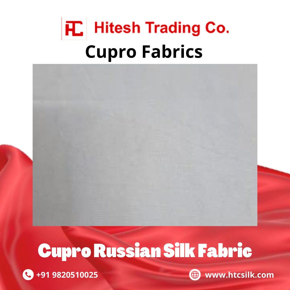 HiteshTrading's tweet photo. Find the best quality, 100% pure Cupro Russian Silk Fabric only at HTC Silk, the premium wholesale importer of fabrics in India. Visit our website now! 

#HiteshTradingCompany #CuproRussianSilkFabric
#FabricSilk https://t.co/KydgFHtrwn