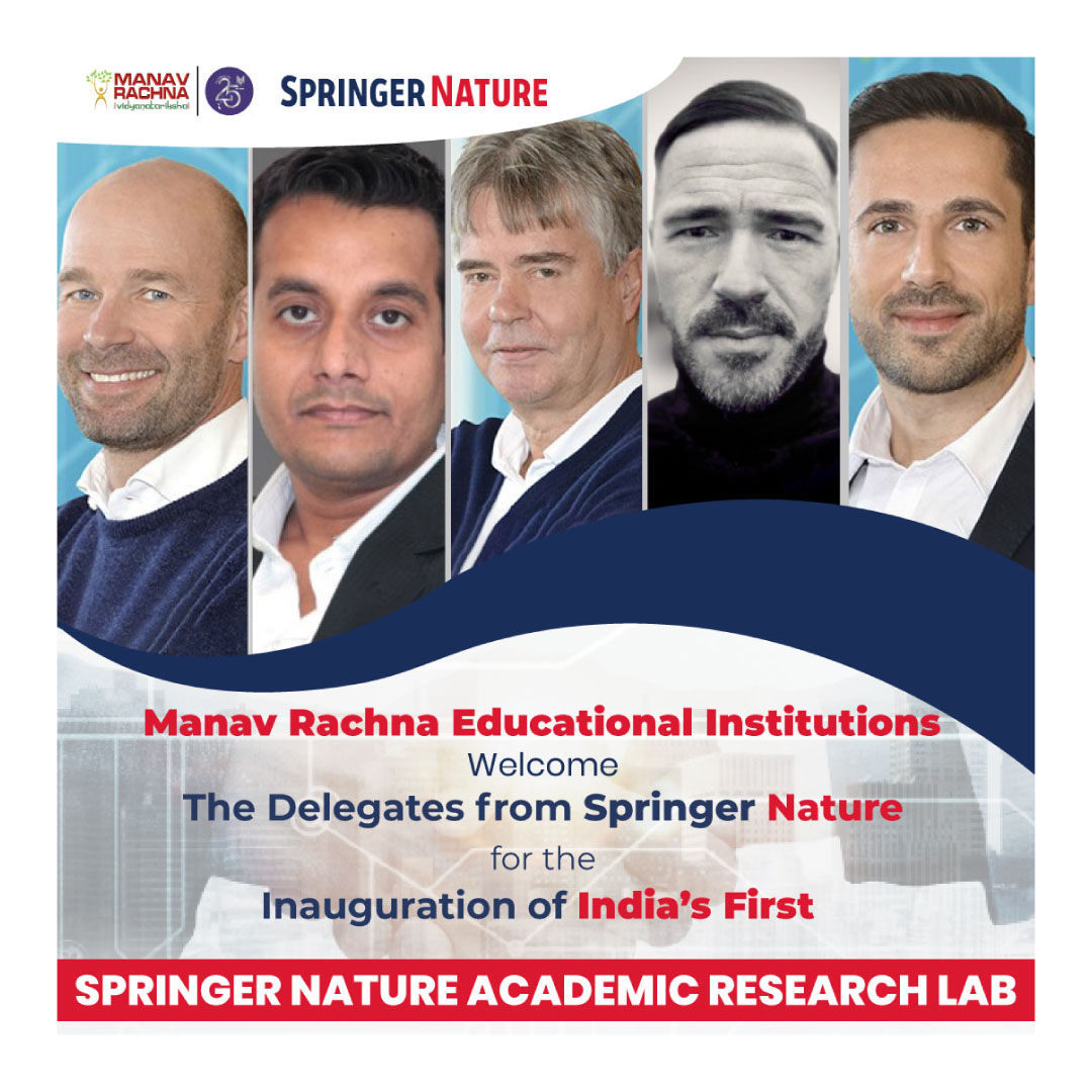 manav_rachna's tweet photo. Manav Rachna Educational Institutions extend a warm welcome to the Delegates from #SpringerNature for the Inauguration of India’s First “Springer Nature Academic Research Lab” at #ManavRachna 

@SpringerNature @NidhiDGulati 

#SpringerNatureAtManavRachna https://t.co/ljRtu5zeRk
