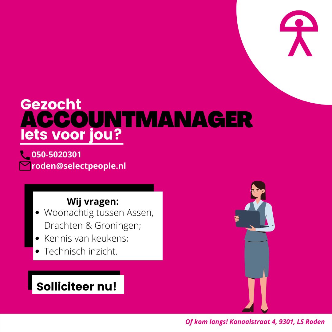 Wij zoeken een accountmanager/verkoper van keukens. Heb je ervaring in de bouw en wordt dit je volgende carrière stap? Wij gaan hierover graag met je in gesprek.
Stuur ons een DM of bel ons op 050-5020301 en wij nemen zo snel mogelijk contact op!

#vacature #uitzendbureau