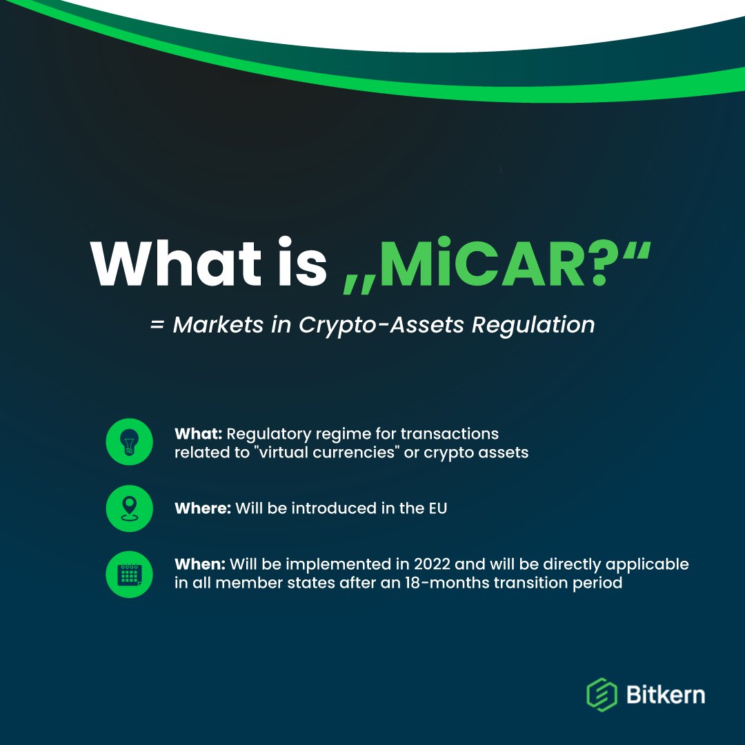 What is #MiCAR?

MiCAR means "Markets in Crypto-Assets Regulation”. 
This ##regulation will ensure a uniform standard for #cryptocurrencies that clearly defines the treatment of crypto #assets that are not covered by existing financial services #legislation.