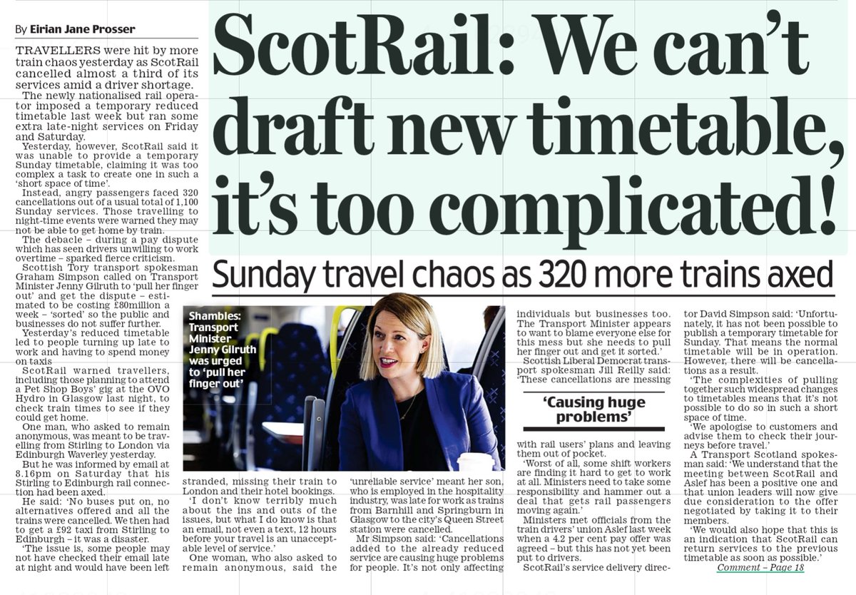 AgentP22's tweet photo. Incredible.
Even by SNP standards, the Scotrail privatisation must be one of their most embarrassing failures yet. https://t.co/OQ9md4D6hp