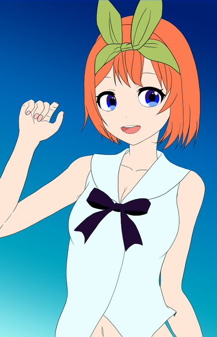 Yakumo Kossoff/skeb募集中！さんがTwitterに投稿した中野四葉(五等分の花嫁)のイラスト。