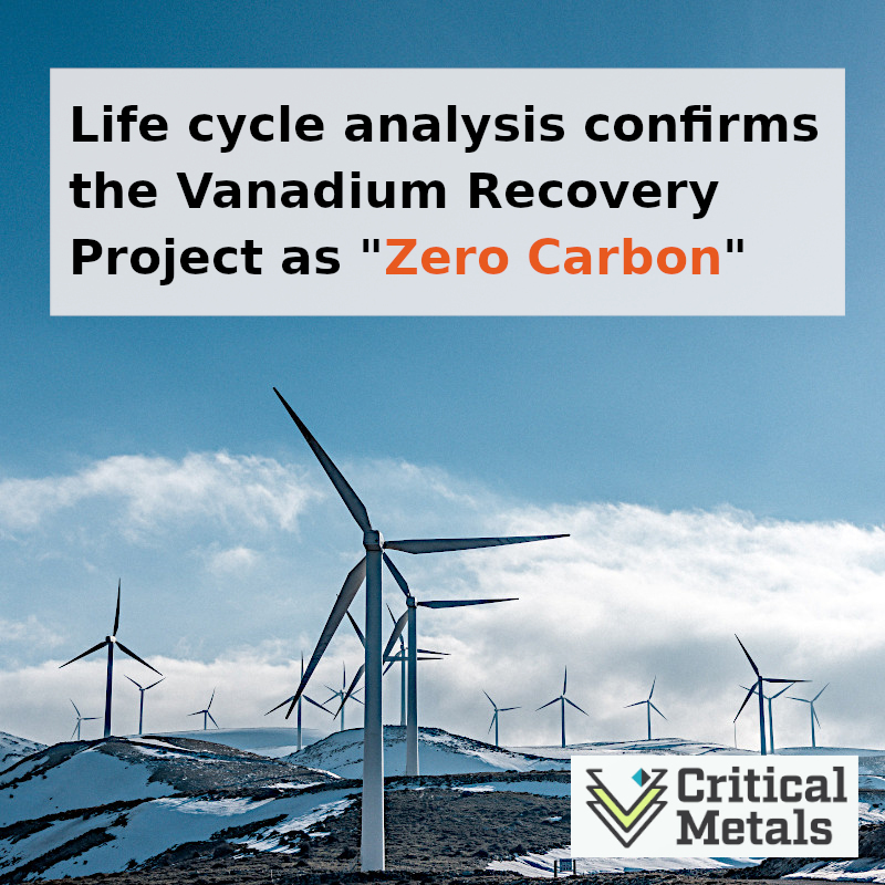 Vanadium_EU's tweet photo. Life cycle analysis by an independent firm confirms the Vanadium Recovery Project as "Zero Carbon" based on the Scoping Study.

#vanadium #vrfb #batteries #steel #europe #circulareconomy https://t.co/vIkaVabY0R