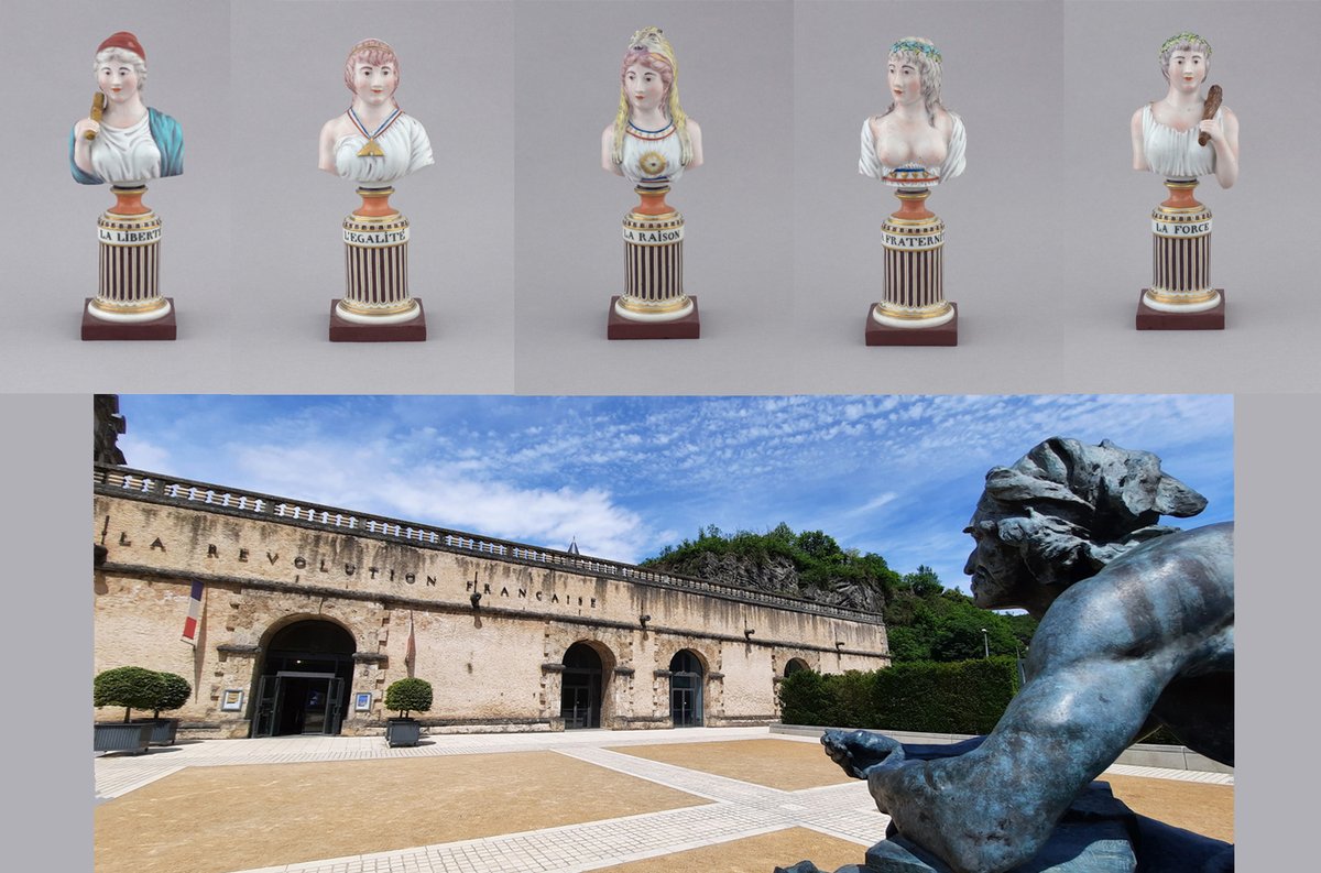 7/7 - Vous les avez donc toutes découvertes ! Ces cinq statuettes proclamant les valeurs fondamentales de la République proviennent de la manufacture lorraine de Niderviller.
Je veille sur elles depuis le parvis du musée... mais je ne suis pas le seul...