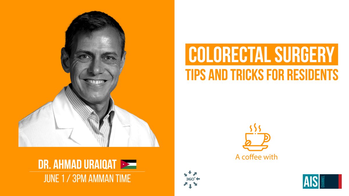 AISMedicalNet's tweet photo. What would residents do without the power that coffee provides them?

On June 1st at 03.00pm (Amman Time) you have an appointment in our cafeteria with Dr. @uraiqat, who will speak on the topic Colorectal surgery - Tips and tricks for Residents

Free at ➡ https://t.co/TcdO68h6is https://t.co/Clq5or3HQ4