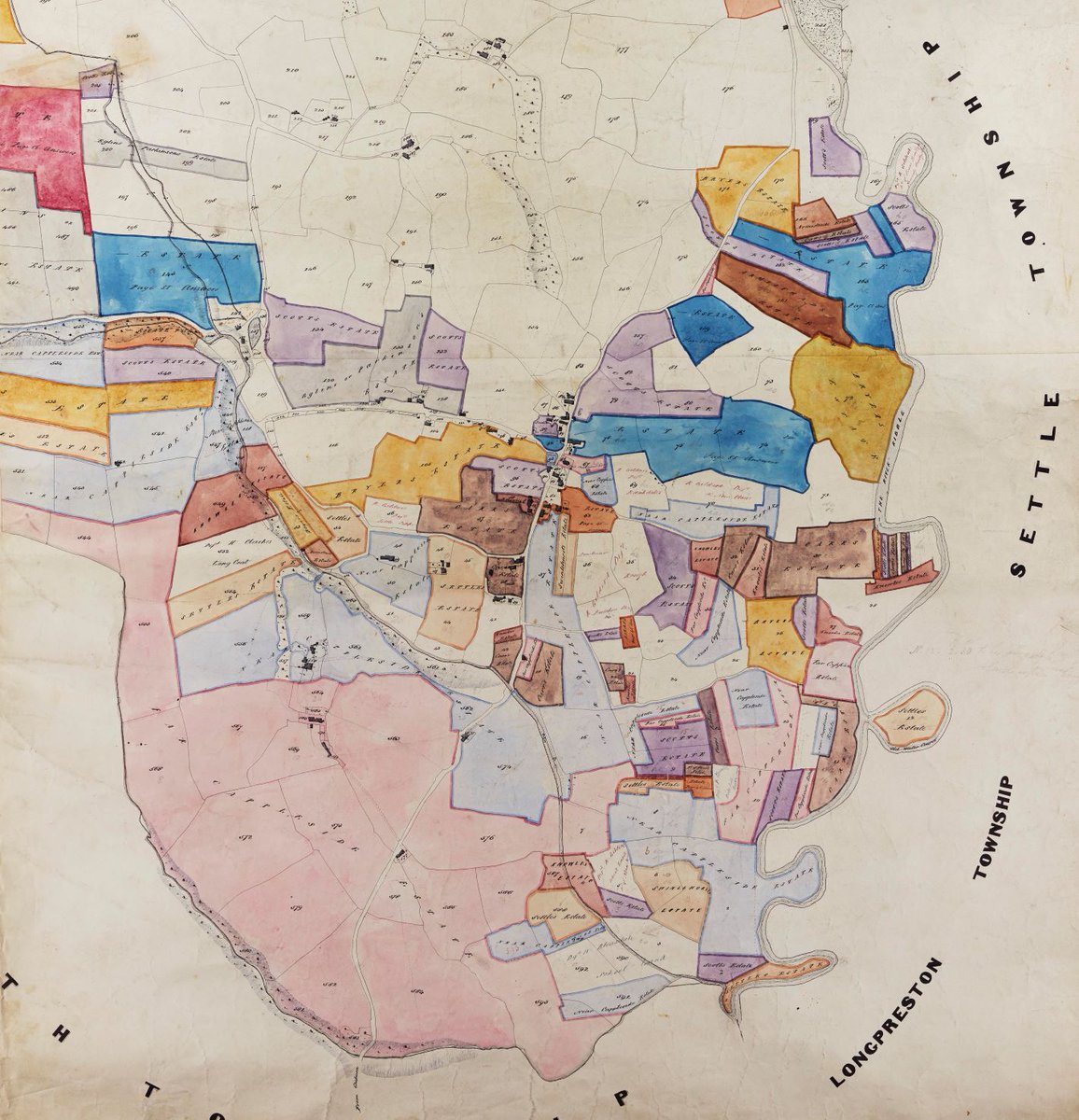 nyccarchives's tweet photo. It's #MapMonday! And what better to brighten the start of the week than this colourful estate plan of #Rathmell by Machell of #Carlisle (1841)
๐ทZXF M 1/1/34 https://t.co/KmA6eeMaxk