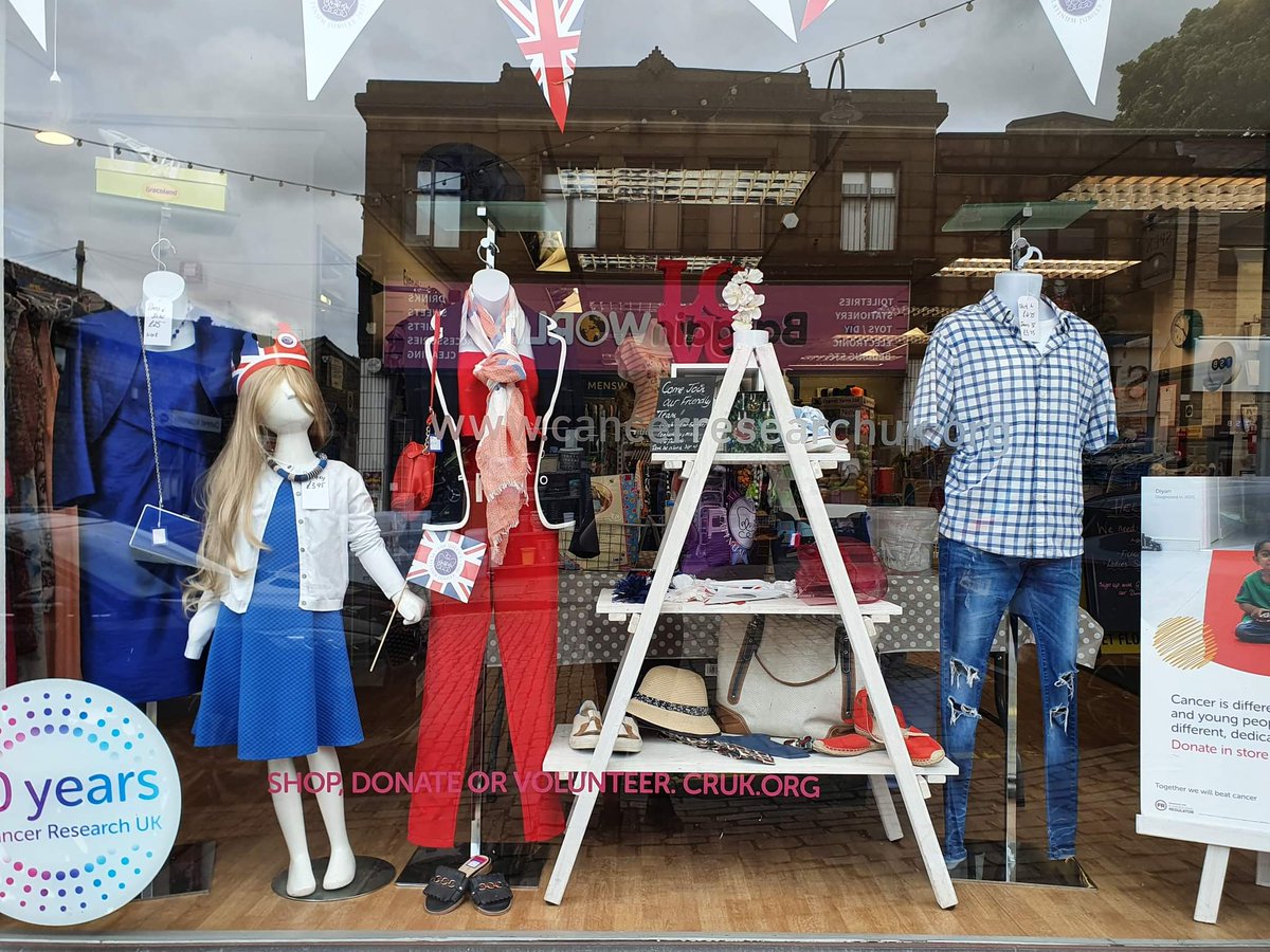 Are you ready for the Jubilee. Come find your outfits for the street parties or even if you are staying in. We have lots of red, white and blue items 🇬🇧 Platinum Jubilee #JubileeCelebration #PlatinumJubilee #queensjubilee   <a href="/CrukRawtenstall/">CRUK RAWTENSTALL Shop</a>  <a href="/CharityRTUK/">Charity Retweets UK</a> <a href="/CRUKShops/">Cancer Research UK Shops</a> <a href="/sangregoryy/">Sandra Gregory cruk</a>