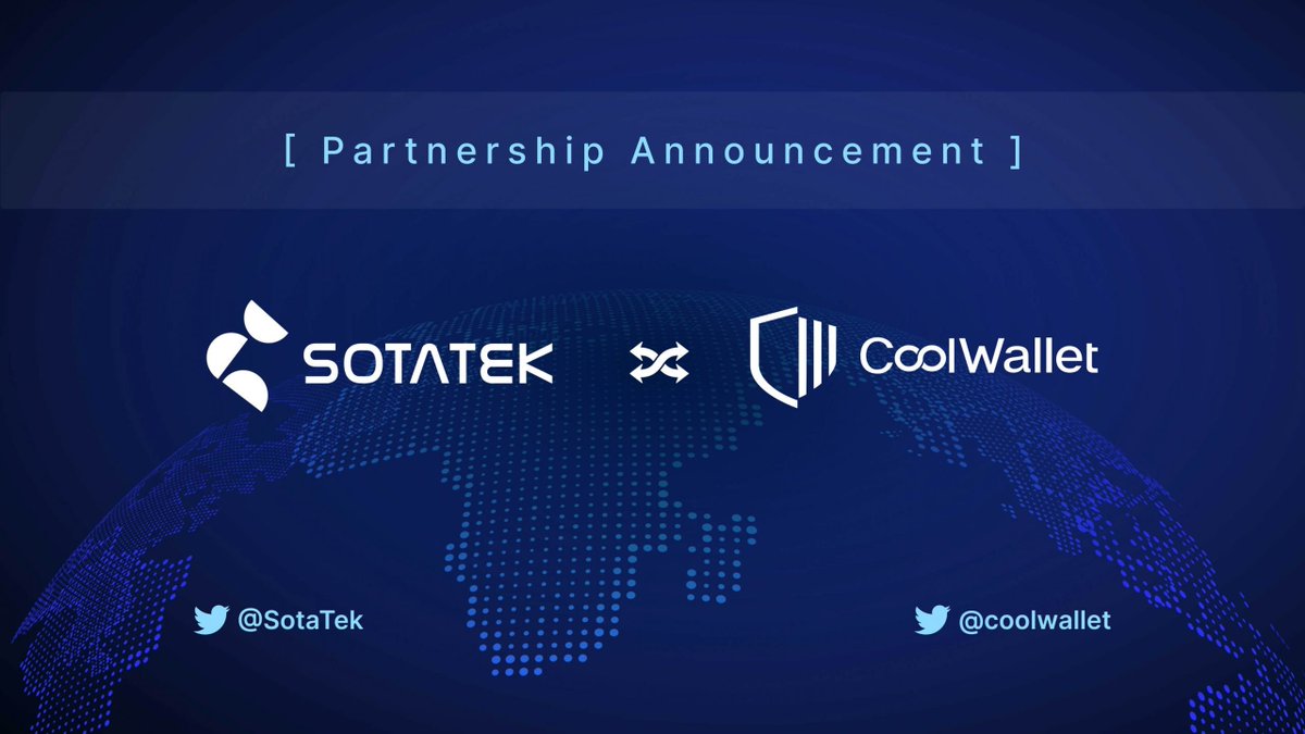 SotaTek's tweet photo. SotaTek🤝CoolBitX @coolwallet | SDK Development
We are pleased to announce a collaboration with #CoolBitX. Remarkably, their @coolwallet is the world's most secured & user-friendly Hardware Wallet for digital assets!
#SotaTek #Partnership #Multichain #Polygon #Solana https://t.co/jDE5YVB5rQ