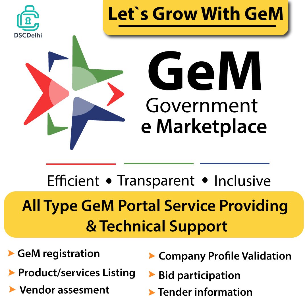 Dsc_provider's tweet photo. Apply For a New #GeMRegistrationonline Portal to increase your business. List your product. Apply for GeM Registration from Online Portal. Connect with DSCDELHI to register your business. Call Now: 7982888494 | 9888178347
https://t.co/QndzKL1E94
#gemportal #gemregistration https://t.co/2ZJg1oMnzT