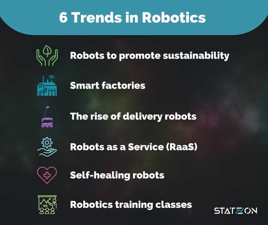 In just a few decades, robots and automation have revolutionized the manufacturing industry.

These trends are expected to become more apparent in 2022 and beyond.   

eu1.hubs.ly/y0ZPzQ0

#robotics #smartfactory #deliveryrobots #RaaS #trends #marketintelligence