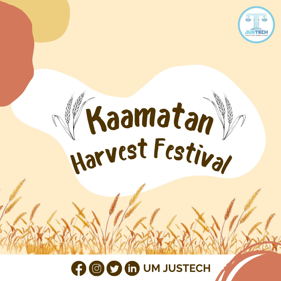 umjustech's tweet photo. [Happy Kaamatan!]

UM JusTech wishes all the Sabahans a very Happy Kaamatan Festival Day! Kotobian Tadau Tagazo Do Kaamatan!

#UMJusTech #BridgningTechonologyAndJustice https://t.co/UV39OUTg0E