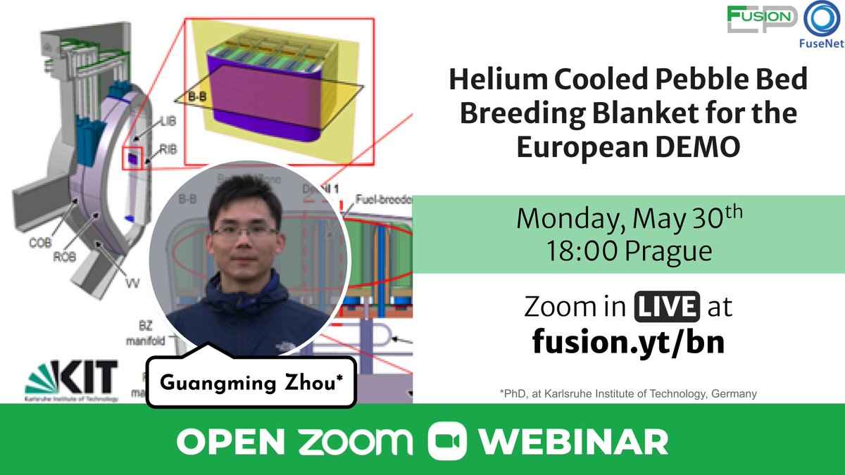 FusionInCloseUp's tweet image. Future #fusionenergy plants will produce part of their fuel on-site in so-called breeding blankets. PhD student Guangming Zhou @KITKarlsruhe talks about one such design in #FusionEPtalks: fusion.yt/bn
@FuseNet_eu #FusionInEurope #fusionresearch #alternativeenergy