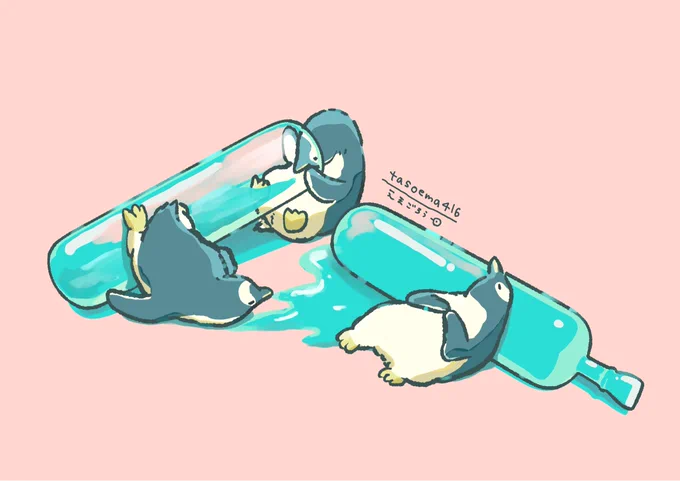 ひんやり美味しいまくら#ペンギン #penguin #ジェンツーペンギン #チューペット 
