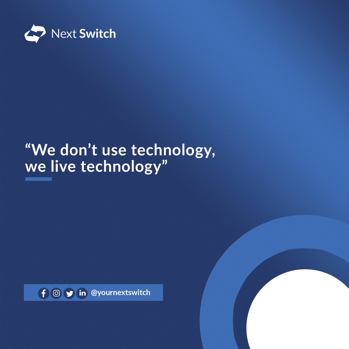 yournextswitch's tweet photo. Ultimately, technology has positively affected human life from antiquity until now by solving problems associated with everyday life, and making it easier for different tasks to be completed.
We don't just use technology, we live technology.
#technology #nextswitch #marketing https://t.co/kI7ZQtAr9o