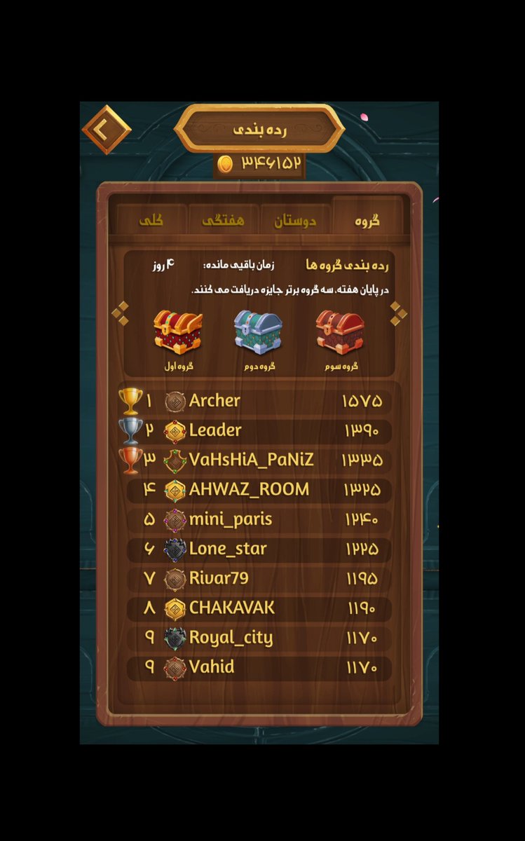Incytel's tweet photo. هنوز برای رتبه یک شدن گروه‌‌ شما تا روز جمعه ساعت ۲۰ وقت هست 😍🤗
گروهی که بیشترین جام افتخار رو در طول هفته داشته باشه، تاس طلا، نشان و سکه برای تمام اعضای گروه دریافت میکنه🏆🎲🥇 https://t.co/VvOiyZF0Ro
