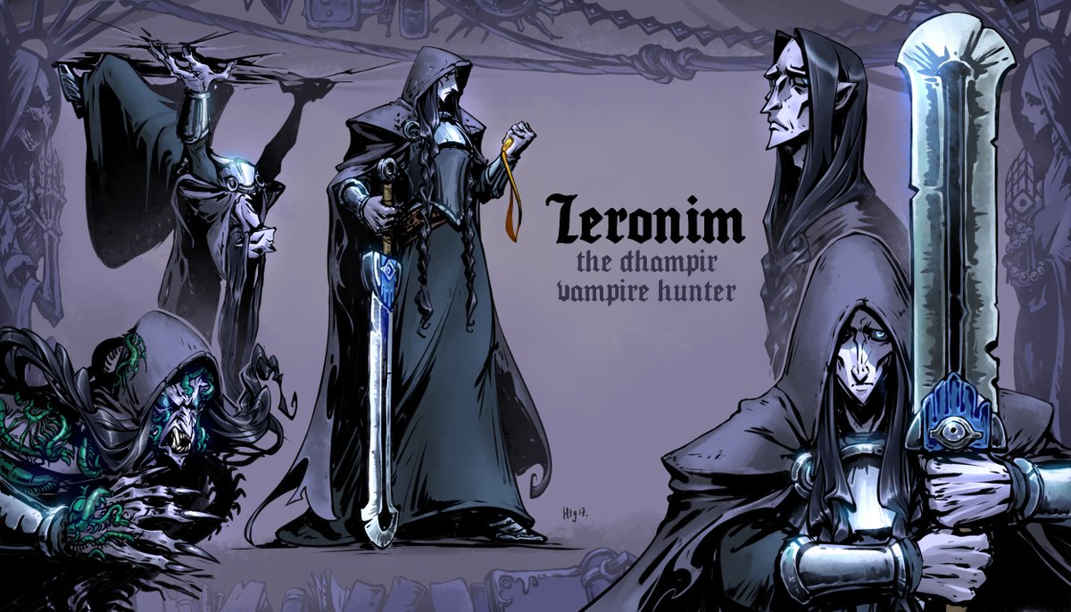 Htg17_arts's tweet photo. Ieronim, the vampire hunter dhampir who swore to revenge his family by killing Vampire Lord who did it. Casual edgelord #Pathfinder #ttrpg #OC #dhampir #VampireHunter https://t.co/DUL62FnOPc