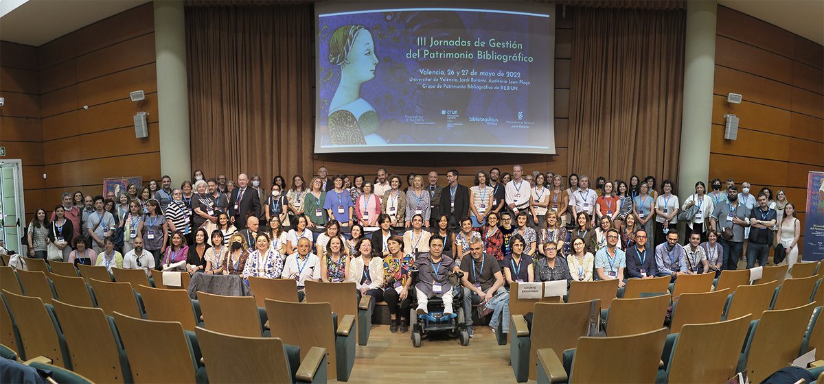 rebiun's tweet photo. ✨📃Gracias a todos los que asististeis a las III Jornadas de Gestión del Patrimonio Bibliográfico y a los que nos seguisteis en streaming. Dos días repletos de experiencias interesantísimas. Y gracias a @bibliotequesuv por la excelente organización 📃✨
#JornadasPatrimonioREBIUN https://t.co/Q67XxB33dY