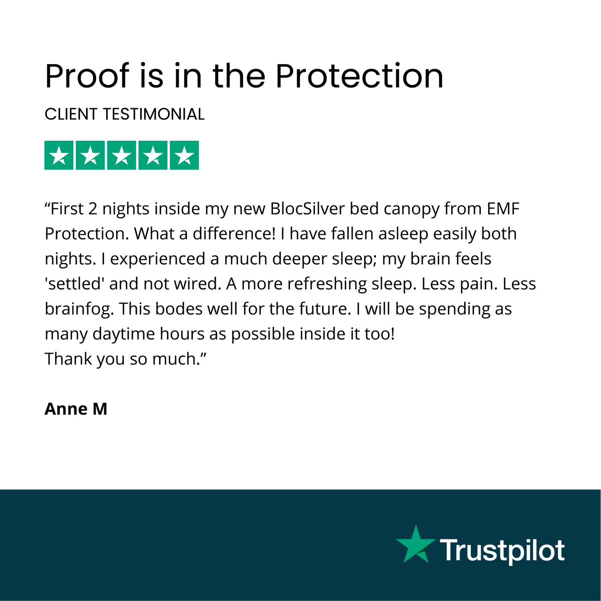 cellphoneEMF's tweet image. We love hearing feedback from our customers!

Take a look at this 5-star review from Anne, a customer who had such a pleasant experience with their BlocSilver bed canopy.  

We have a few bed canopy options available, find out more here: buff.ly/3L9w7YL

#emfblocker #emf