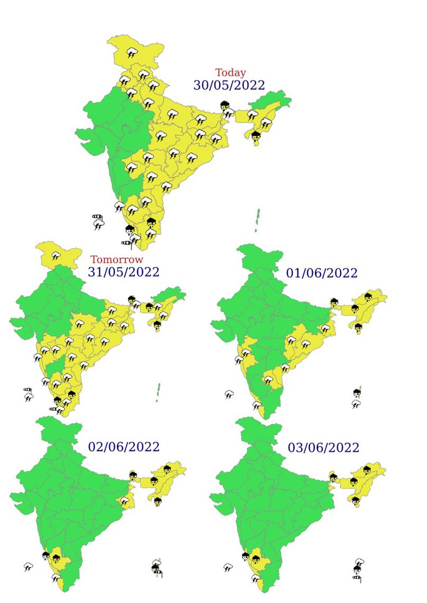 Indiametdept's tweet photo. over Southeast Bay of Bengal on 31st May and south Andaman Sea on 02nd-03rd June, 2022. Fishermen are advised not to venture into these areas. https://t.co/yG0sqdpZJd