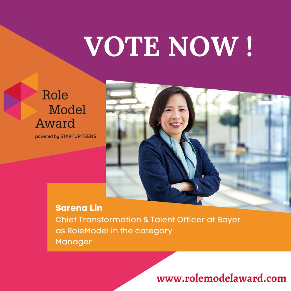 I am honored that the non-profit organization <a href="/STARTUPTEENS/">STARTUP TEENS</a> has nominated me for this year's Role Model Award in the Manager category. From today until June 10, everyone is encouraged to vote for the nominated candidates on the initiative's homepage at rolemodelaward.com