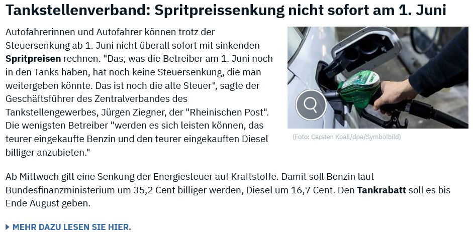 TheRealPunkt's tweet photo. Aha, Unternehmen bezahlen seit neusten sofort die Stuern... Wer es glaubt, hier wird versucht noch ein paar Tagen noch die leute weiter ab zu Zocken. 
#Tankrabatt https://t.co/vb7a4H75Av