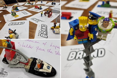 DesignworldLtd's tweet photo. We ❤️ lego! Some amazing creative input from the participants at one of our most recent #branding workshops. https://t.co/i0RvH8V4D7
