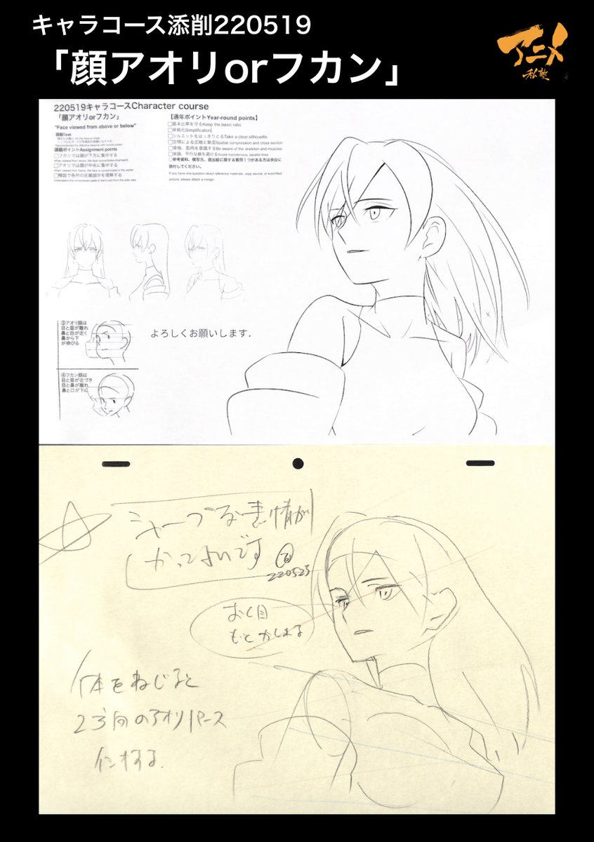「アオリorフカン顔」キャラコース添削例220519 
