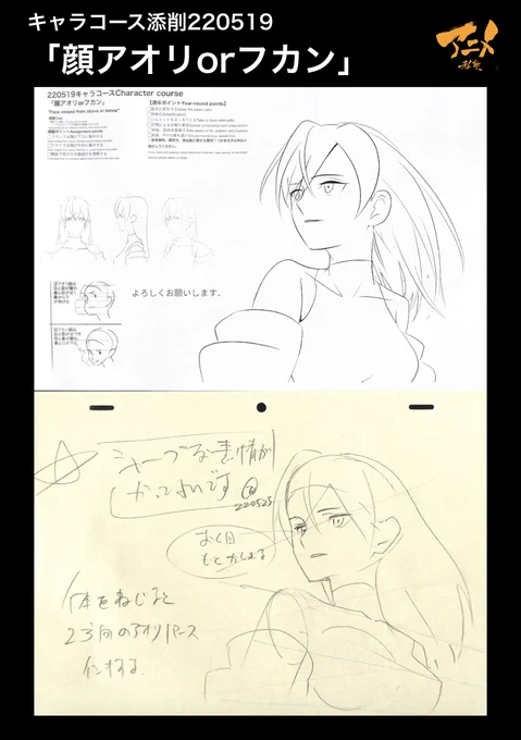 「アオリorフカン顔」キャラコース添削例220519 