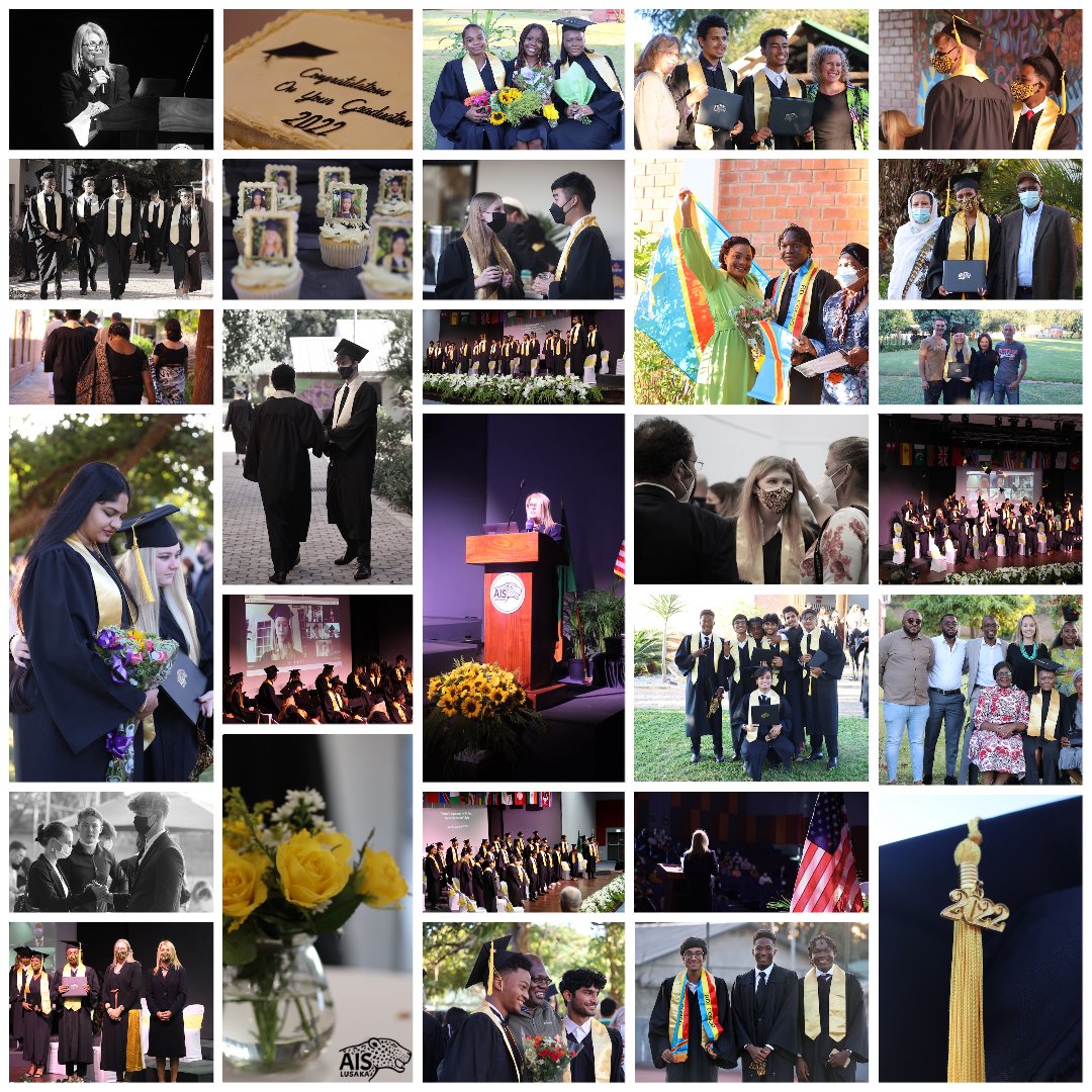 AISLusaka's tweet photo. #AISLusaka is proud of our Graduating Class of 2022. Here are a few photos from the event on Saturday. To watch a recording of the live event, click here: https://t.co/vah7hcIuBe Congratulations Seniors! #AISLLearns #AISLleopards #goleopards https://t.co/QLN2XrtS3g