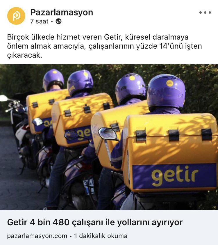 Getir’in 4 bin 480 çalışanının işine son verdiren hayat, sana bana ne yapmaz.