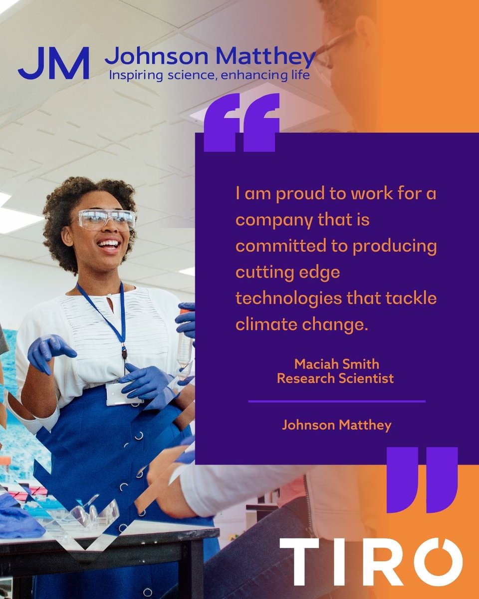 Tiro (@tiro_uk) on Twitter photo Want to start a career in making the world cleaner and healthier for today and for future generations?
<a href="/Johnson_Matthey/">Johnson Matthey</a> have just the apprenticeship opportunity for you! tiro.co.uk/app-vacancies/… Want to start a career in making the world cleaner and healthier for today and for future generations?
<a href="/Johnson_Matthey/">Johnson Matthey</a> have just the apprenticeship opportunity for you! tiro.co.uk/app-vacancies/…